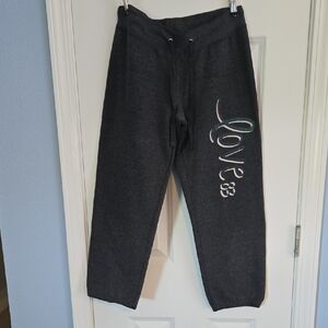 Women's Gray Sweatpants with Love Print
